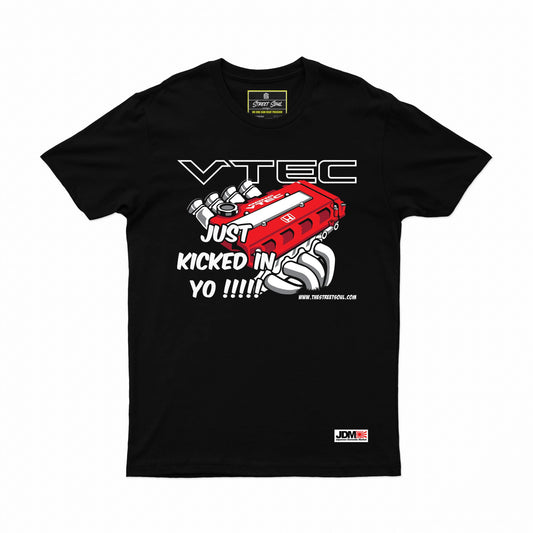 StreetSoul JDM VTEC engine print T-shirt in black cotton