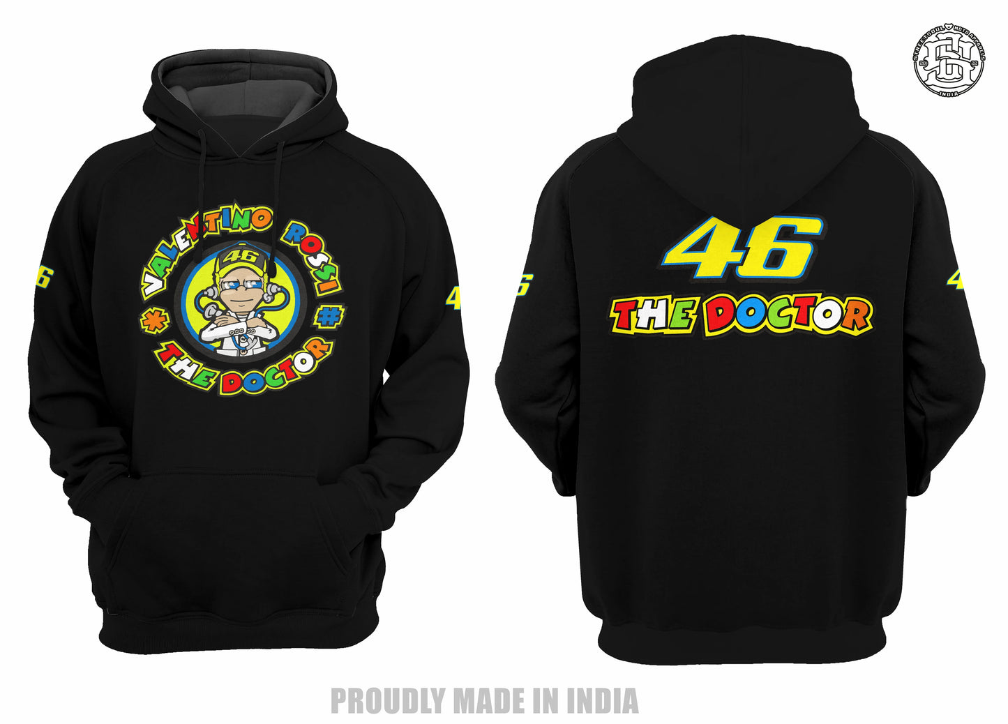 VR 46 THE DOCTOR printed Hoodie - Street Soul Clothing