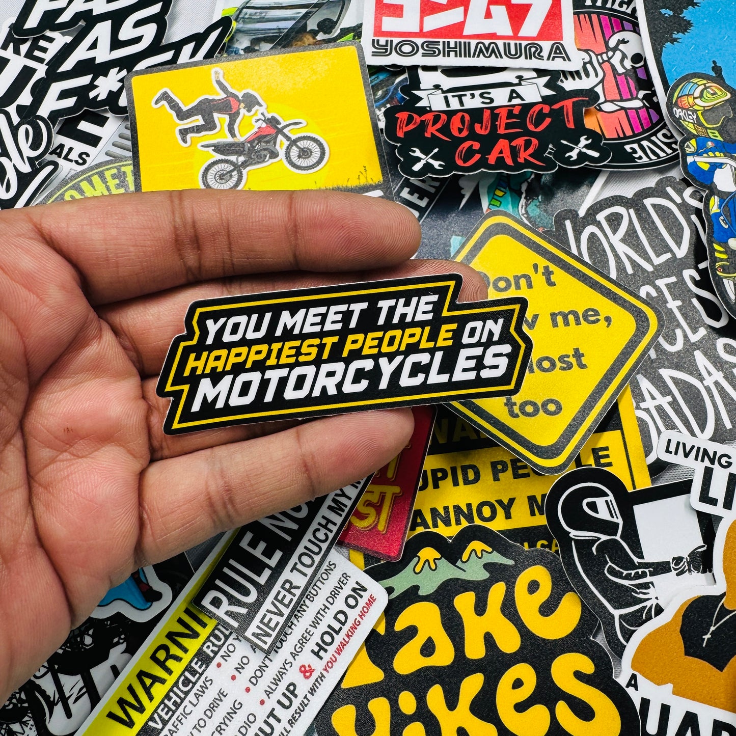 You meet the nicest people on motorcycle sticker - Street Soul Clothing