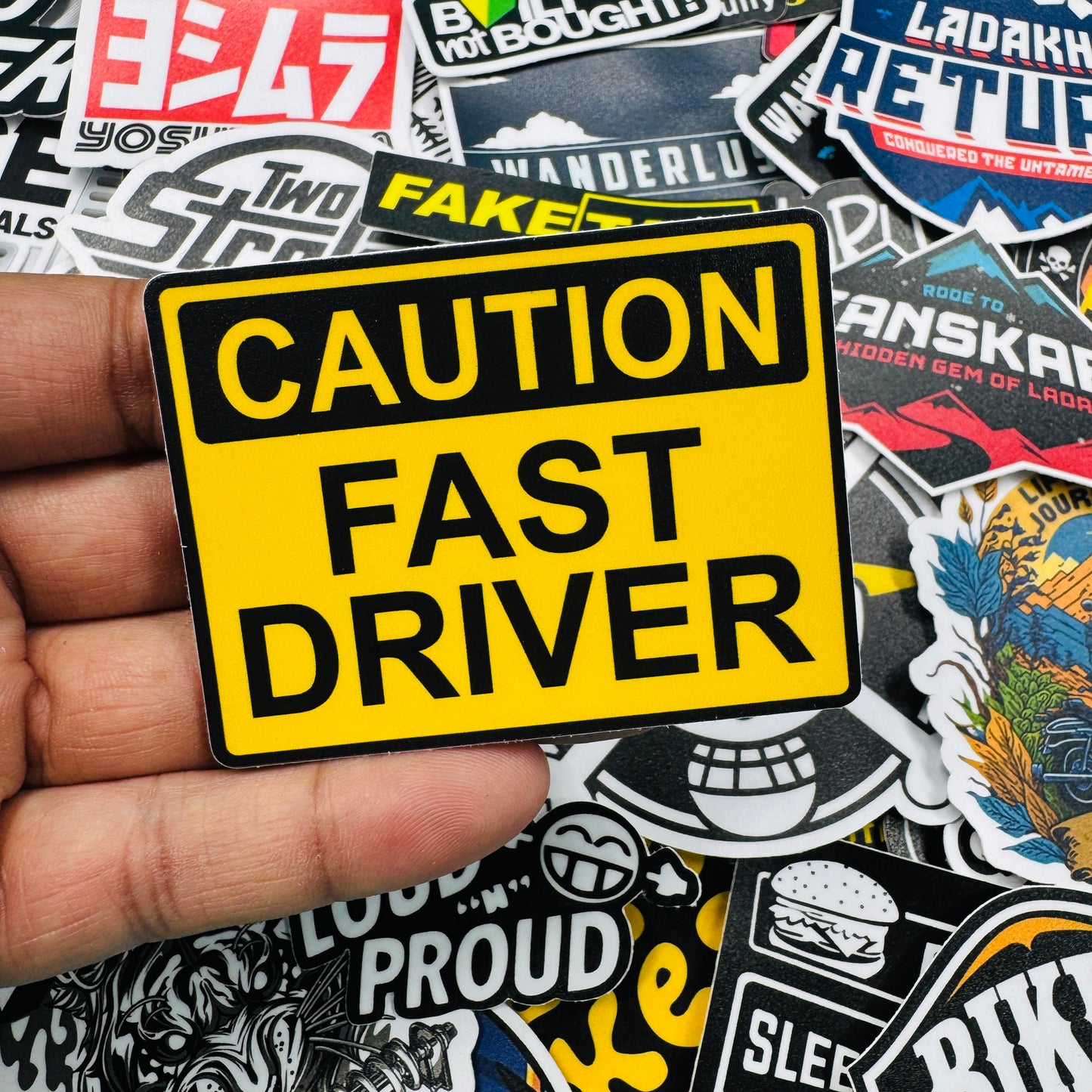 Caution fast driver sticker - Street Soul Clothing