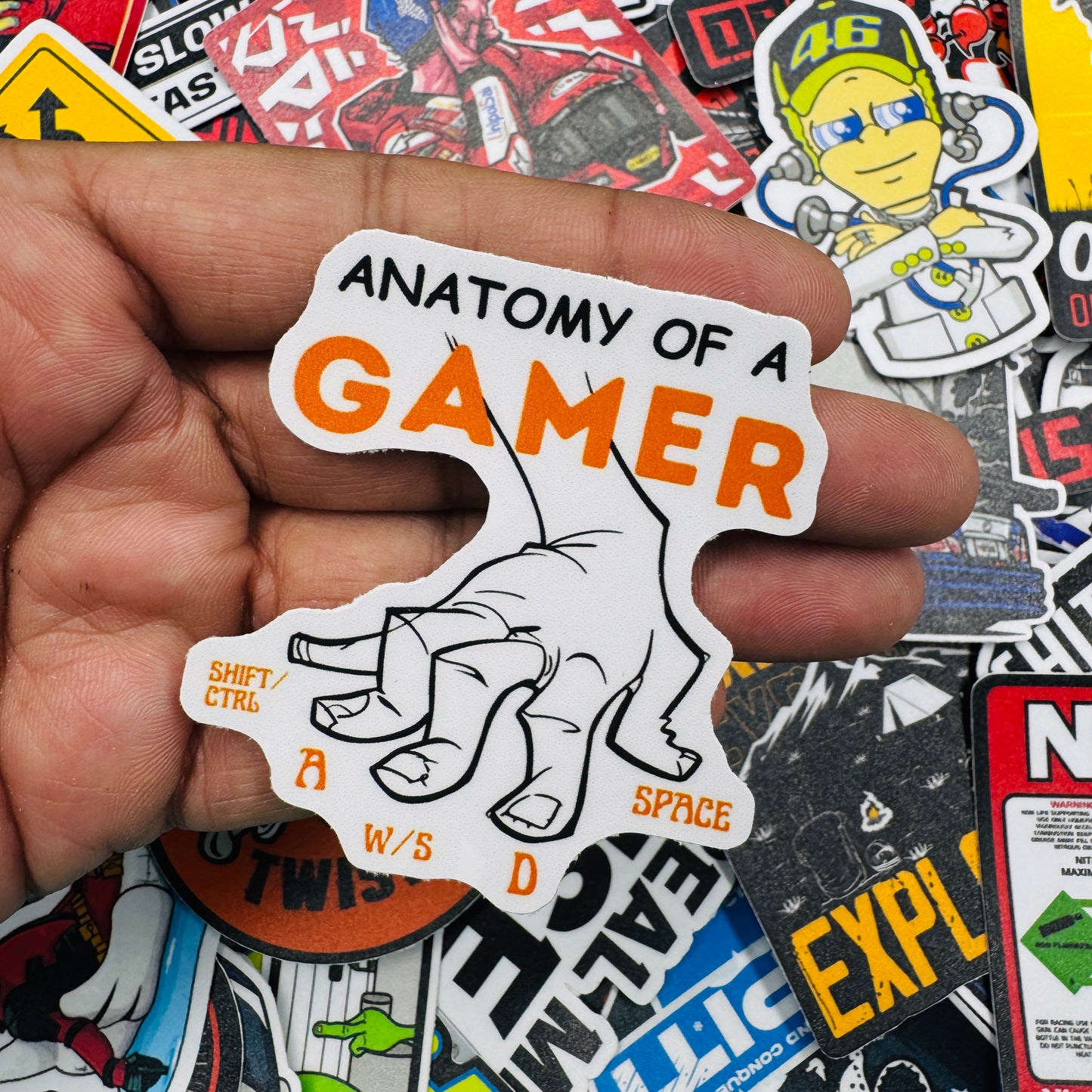 Anatomy of gamer sticker - Street Soul Clothing