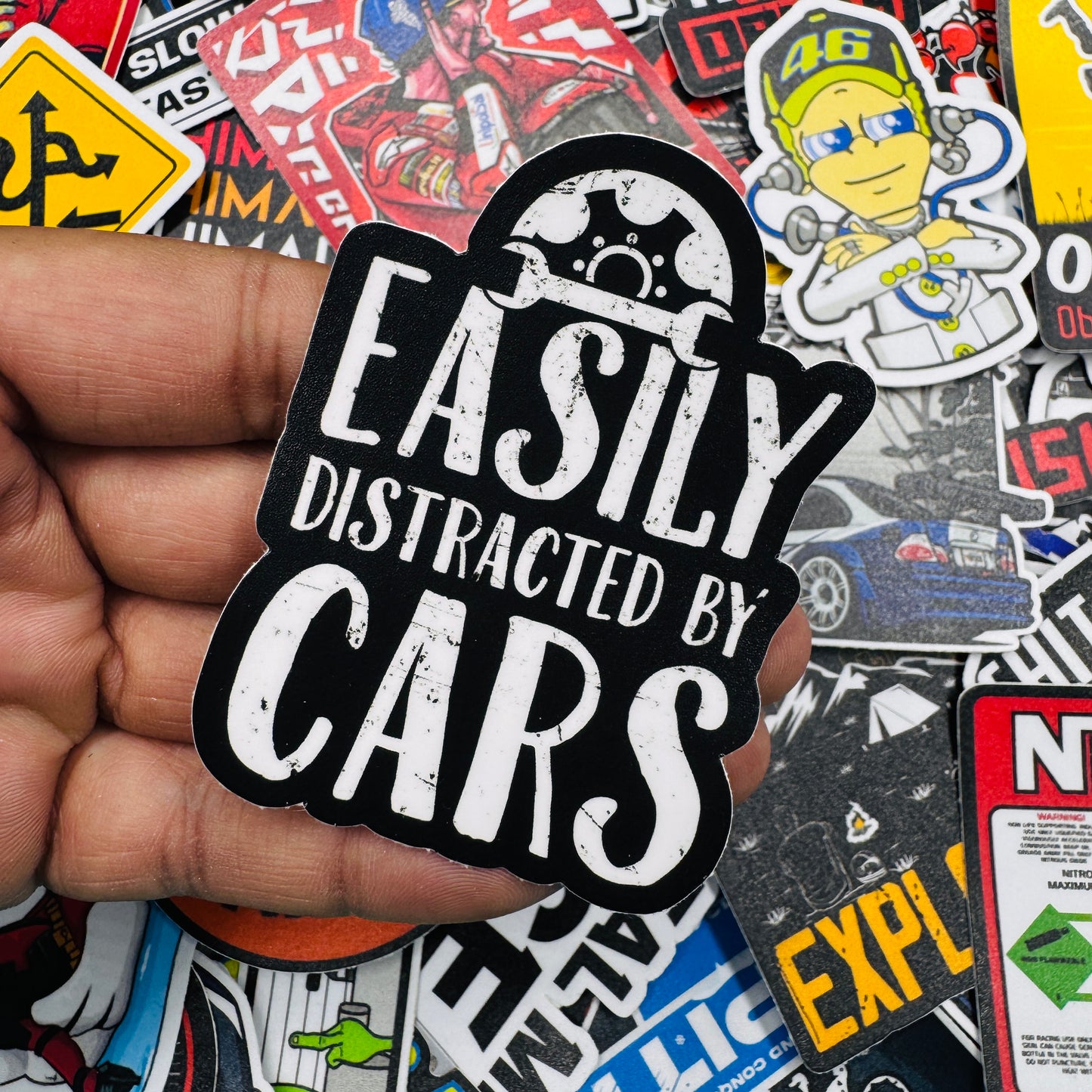 Easily distracted by cars sticker - Street Soul Clothing