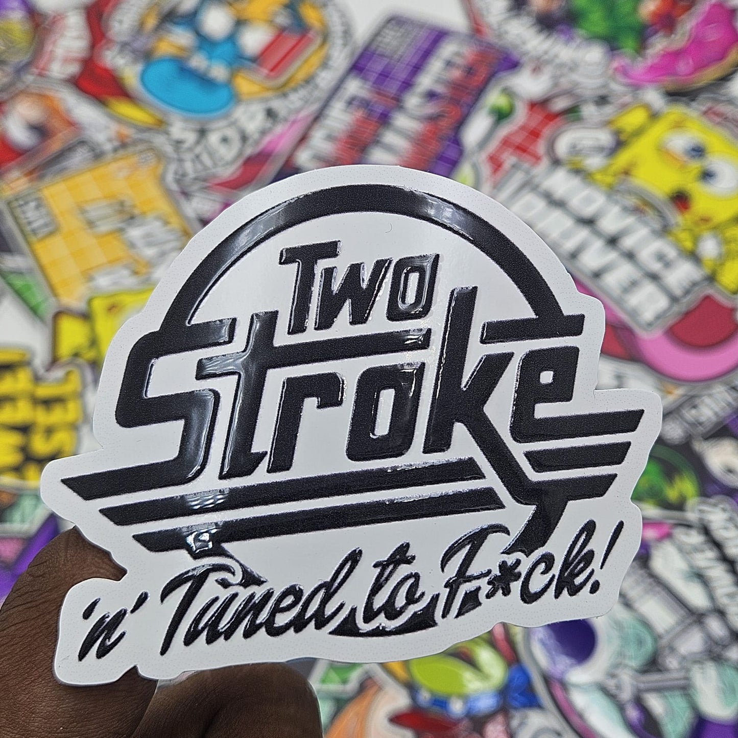 Two stroke sticker (Embossed)