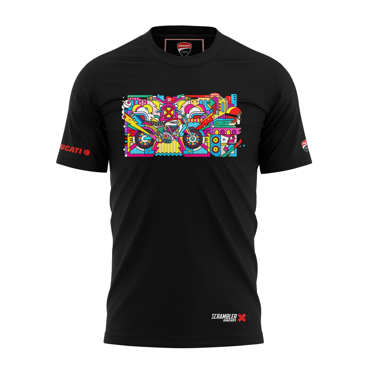Ducati Scrambler Printed Half sleeves biker tshirt