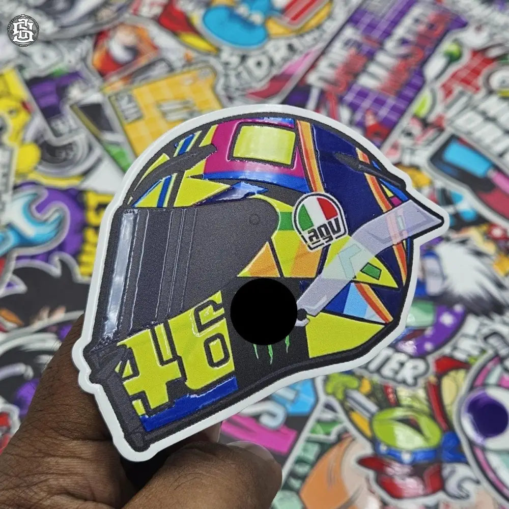 Rossi helmet sticker (Embossed) - Street Soul Clothing