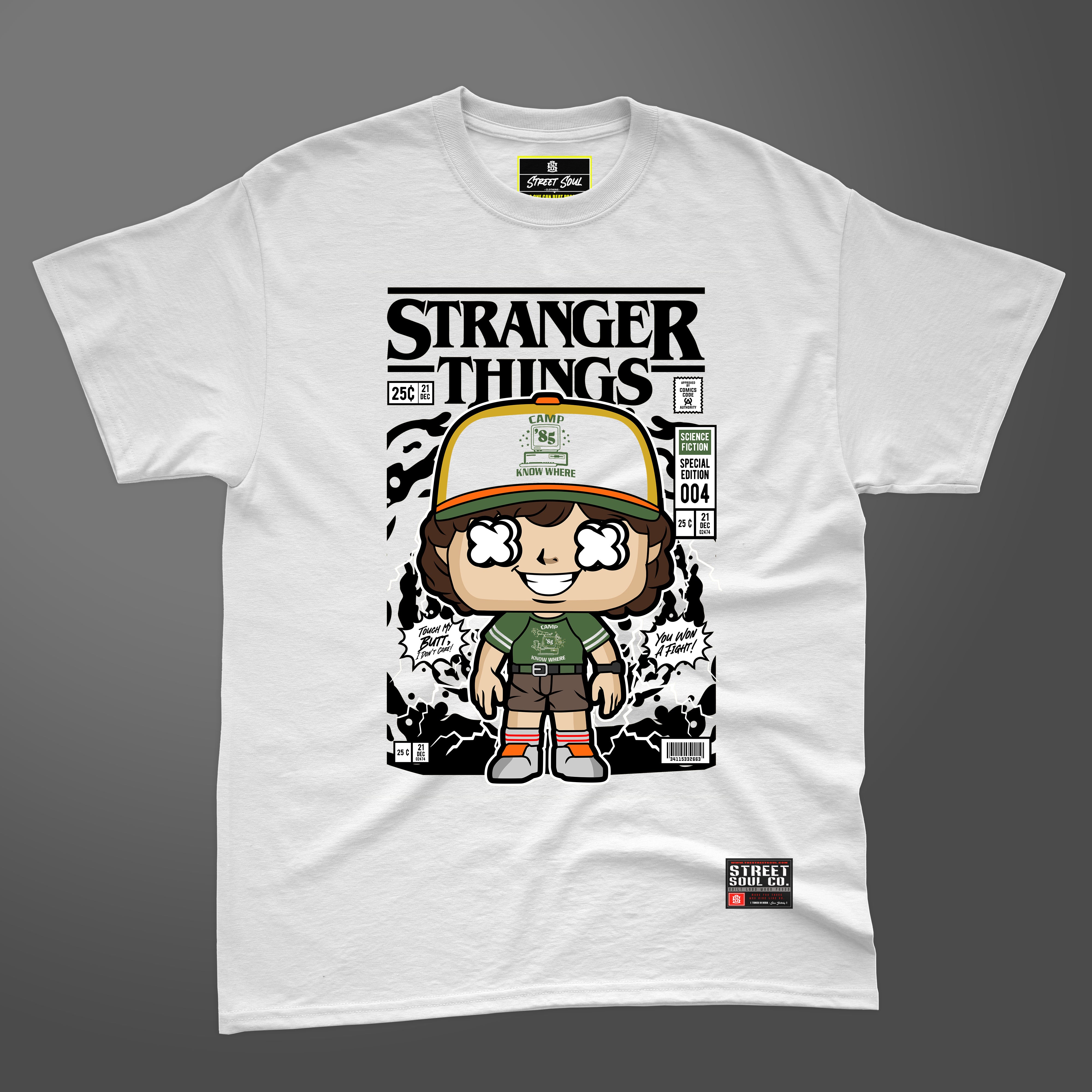 Stranger things comic styled white printed T-shirt – Street Soul