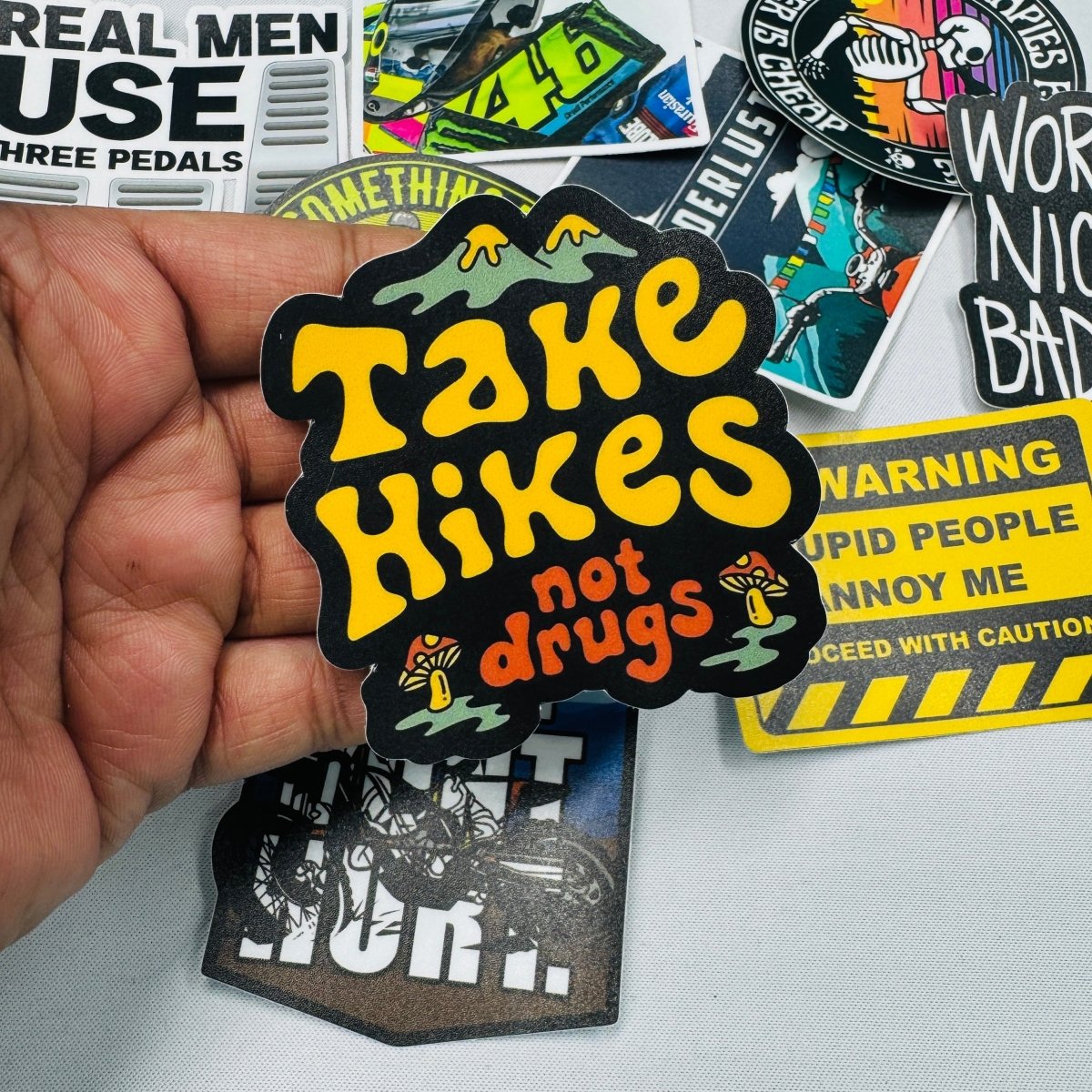 Take Hikes not drugs Sticker - Street Soul Clothing