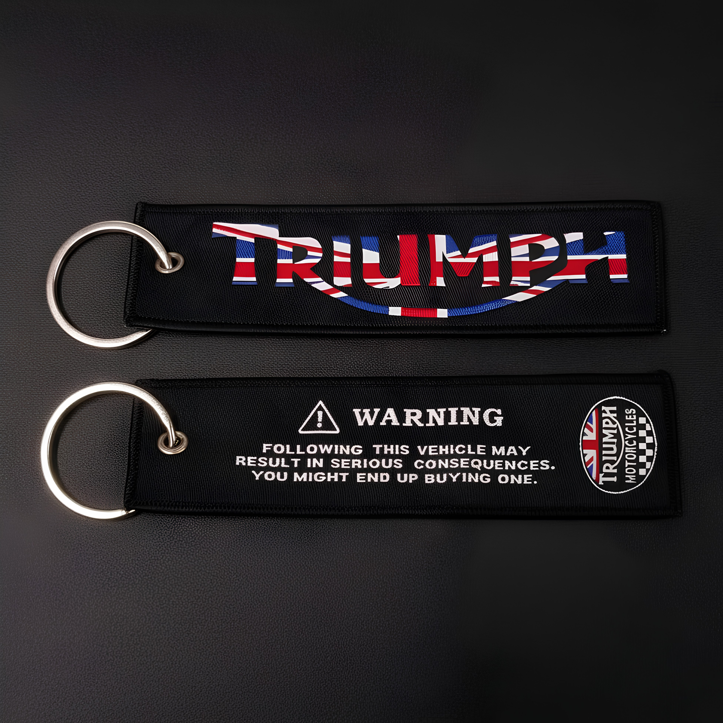 Triumph woven keychain