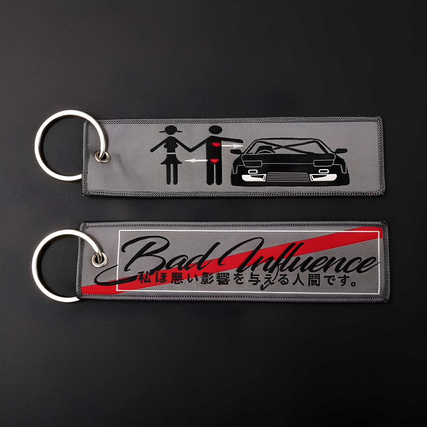 Bad influence JDM woven keychain