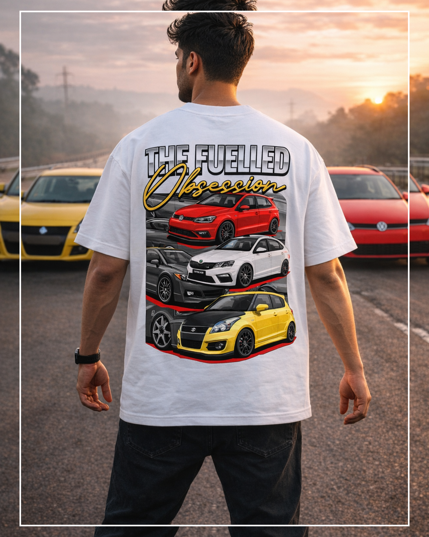 Fuelled Obsession White Oversized T-shirt