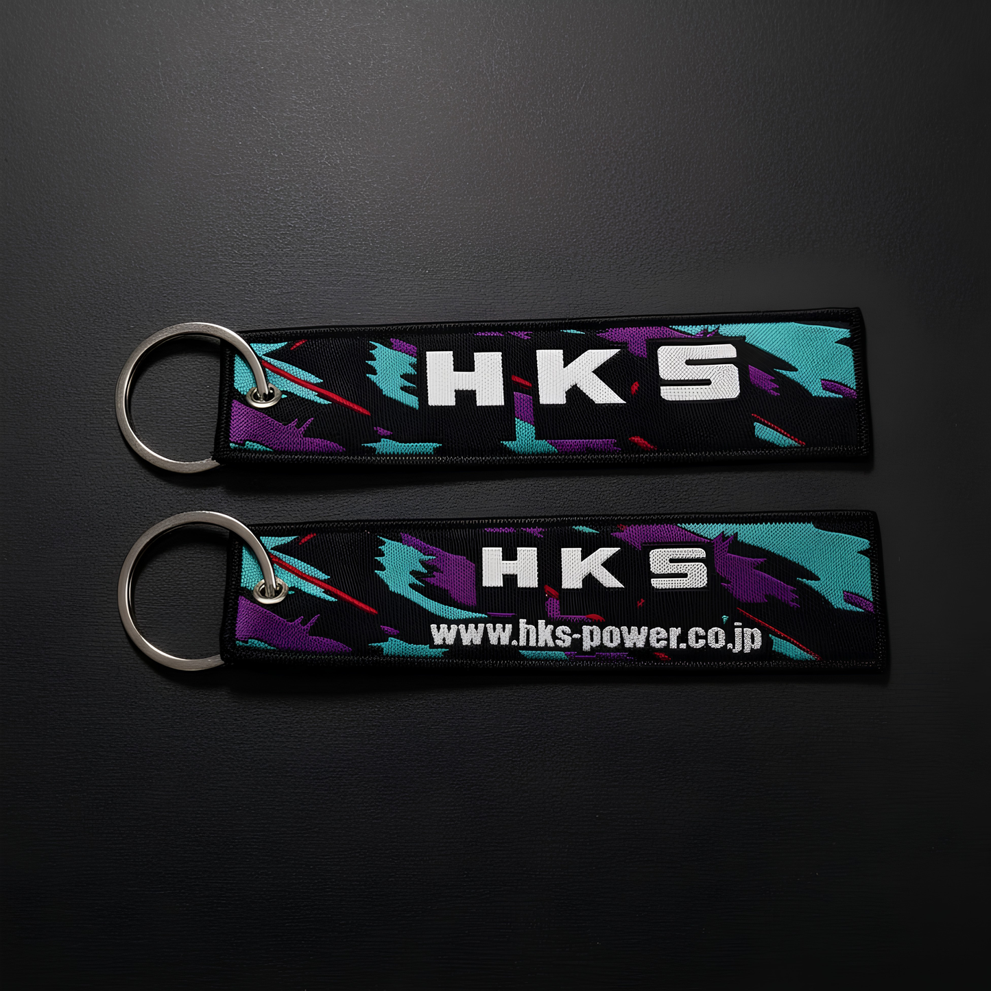 HKS JDM woven keychain