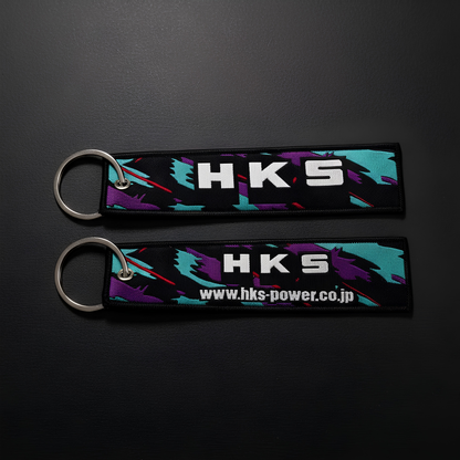 HKS JDM woven keychain
