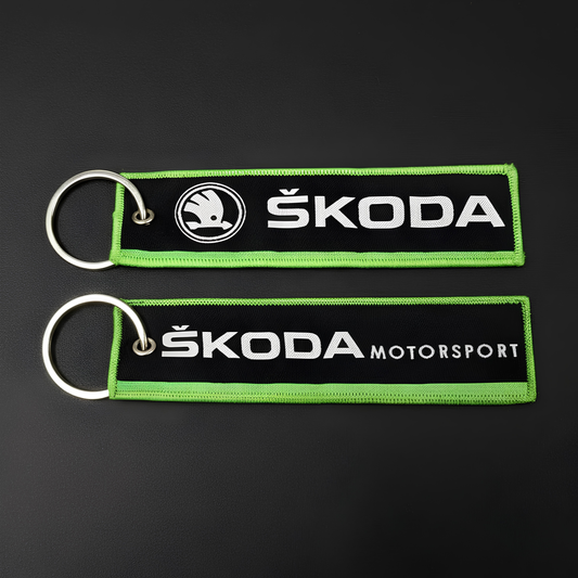 Skoda motorsports woven keychain
