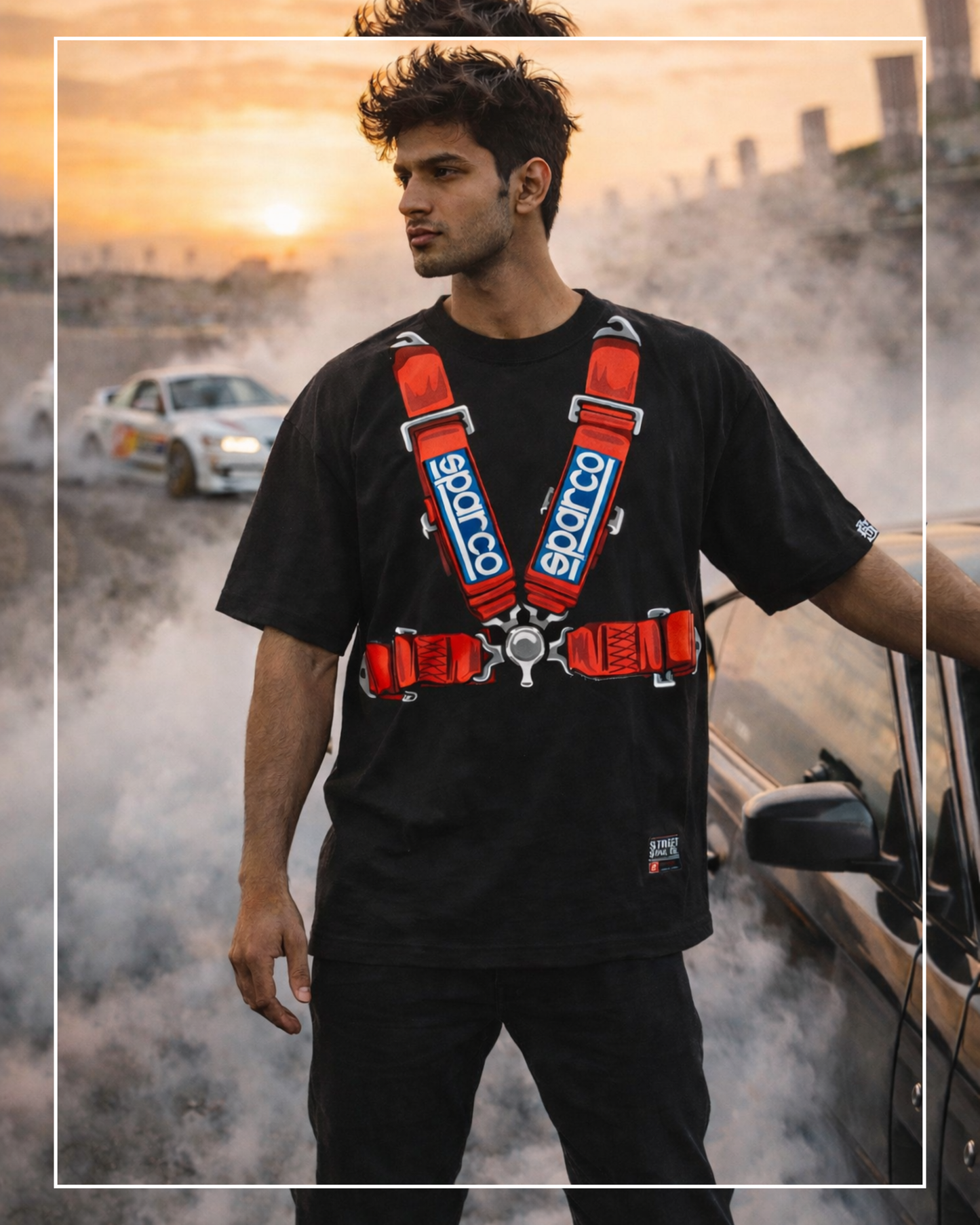 Safety First Black Oversized T-shirt