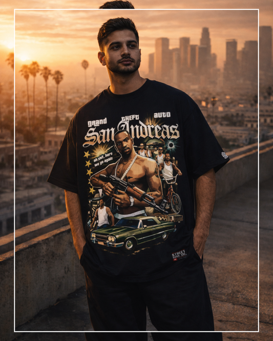 Childhood Gangs*ta Black Oversized T-shirt