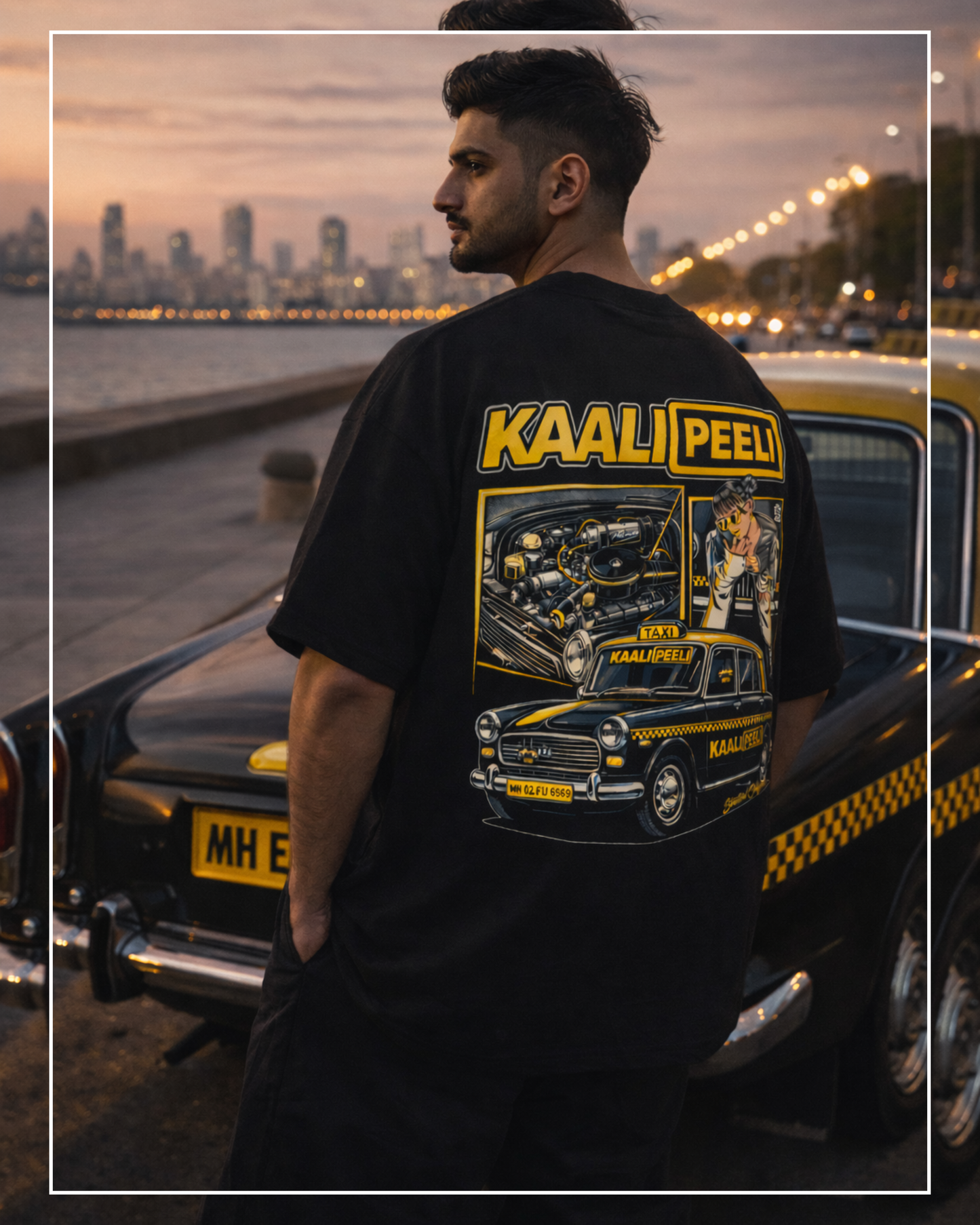 Kaali Peeli Black Oversized T-shirt