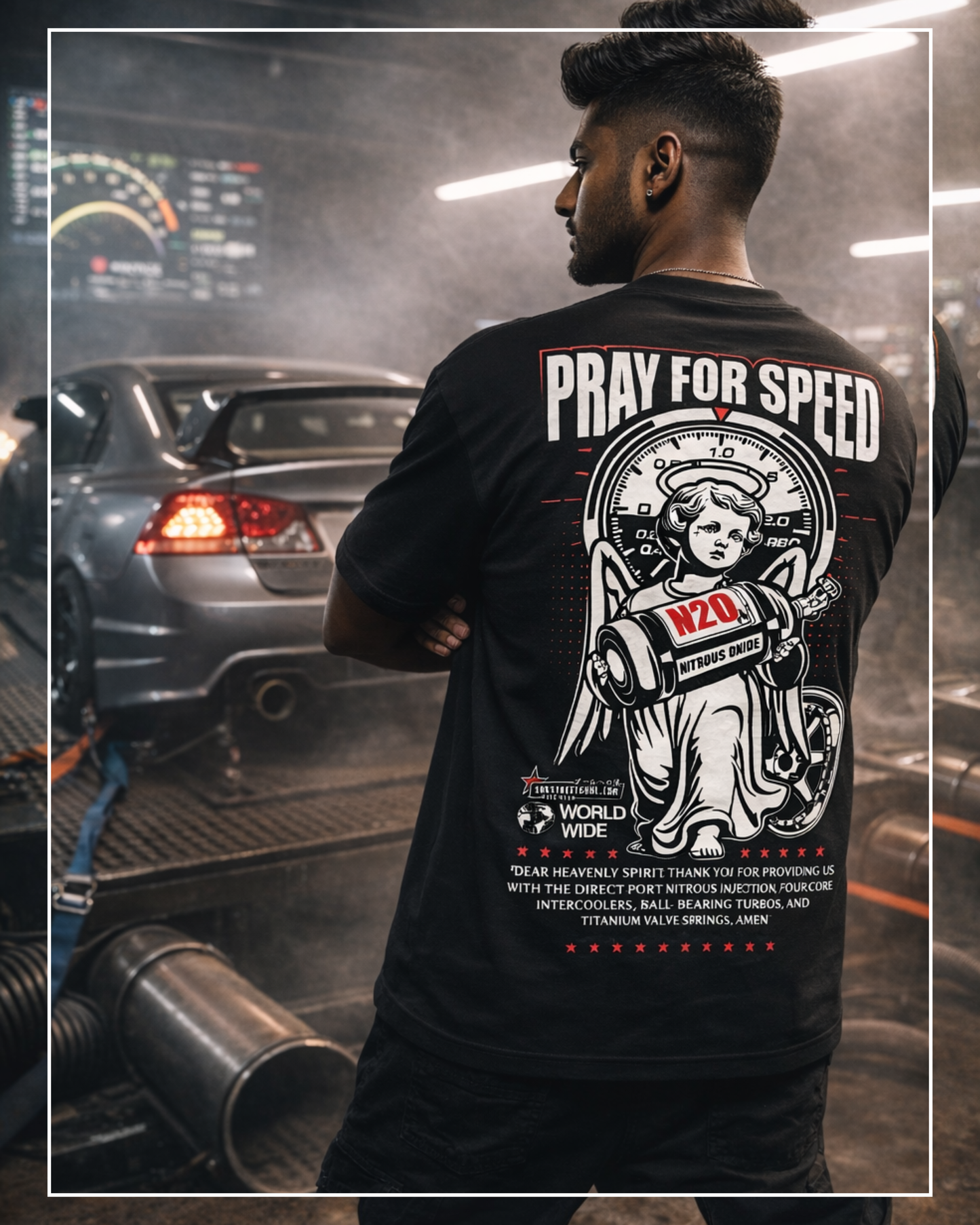 Angel of speed Black Oversized T-shirt