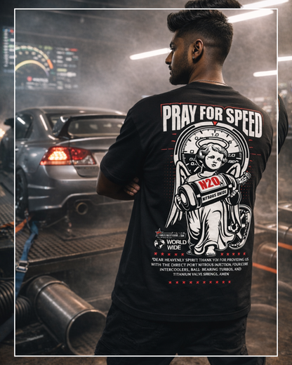 Angel of speed Black Oversized T-shirt