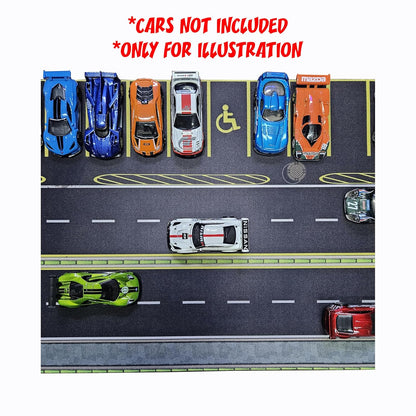Highway and Parking lot Diorama for 1/64 Scale Cars (Hotwheels,Minigt, etc.) 22X11 INCHES **Cars not Included