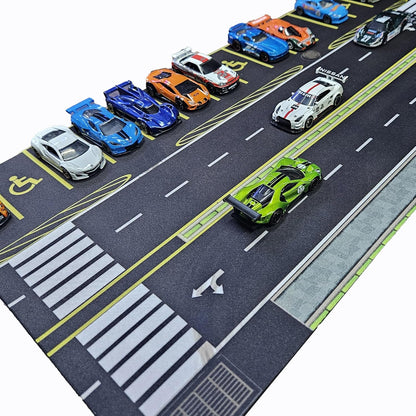 Highway and Parking lot Diorama for 1/64 Scale Cars (Hotwheels,Minigt, etc.) 22X11 INCHES **Cars not Included