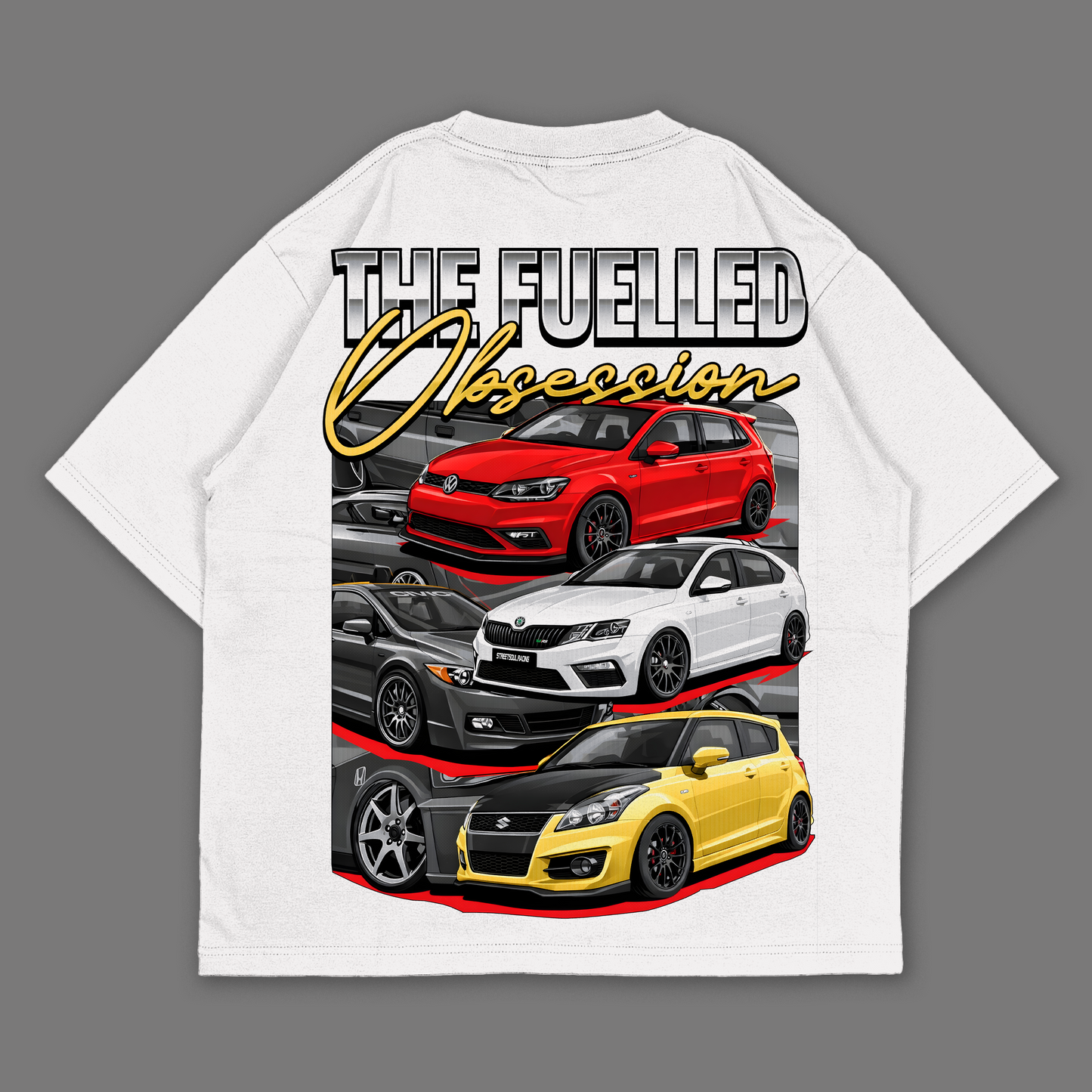 Fuelled Obsession White Oversized T-shirt