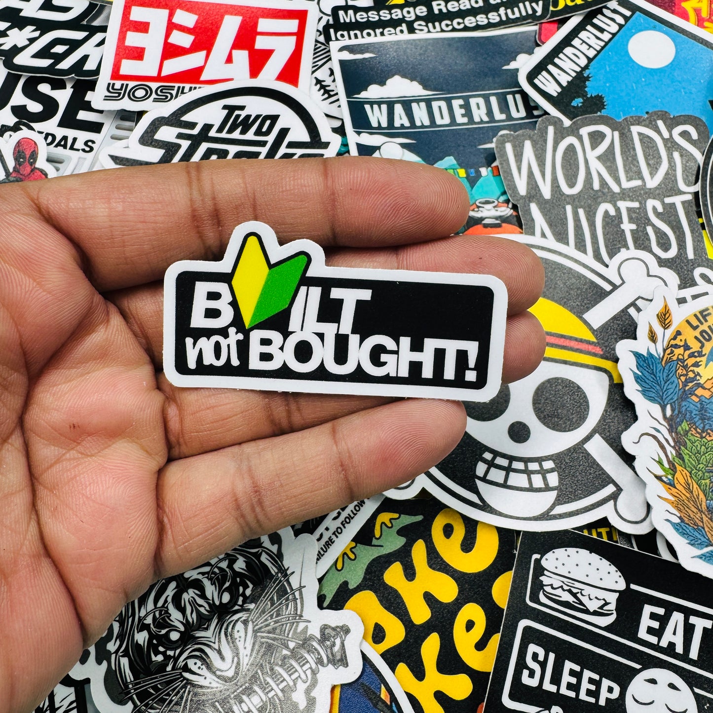 Built not bought sticker