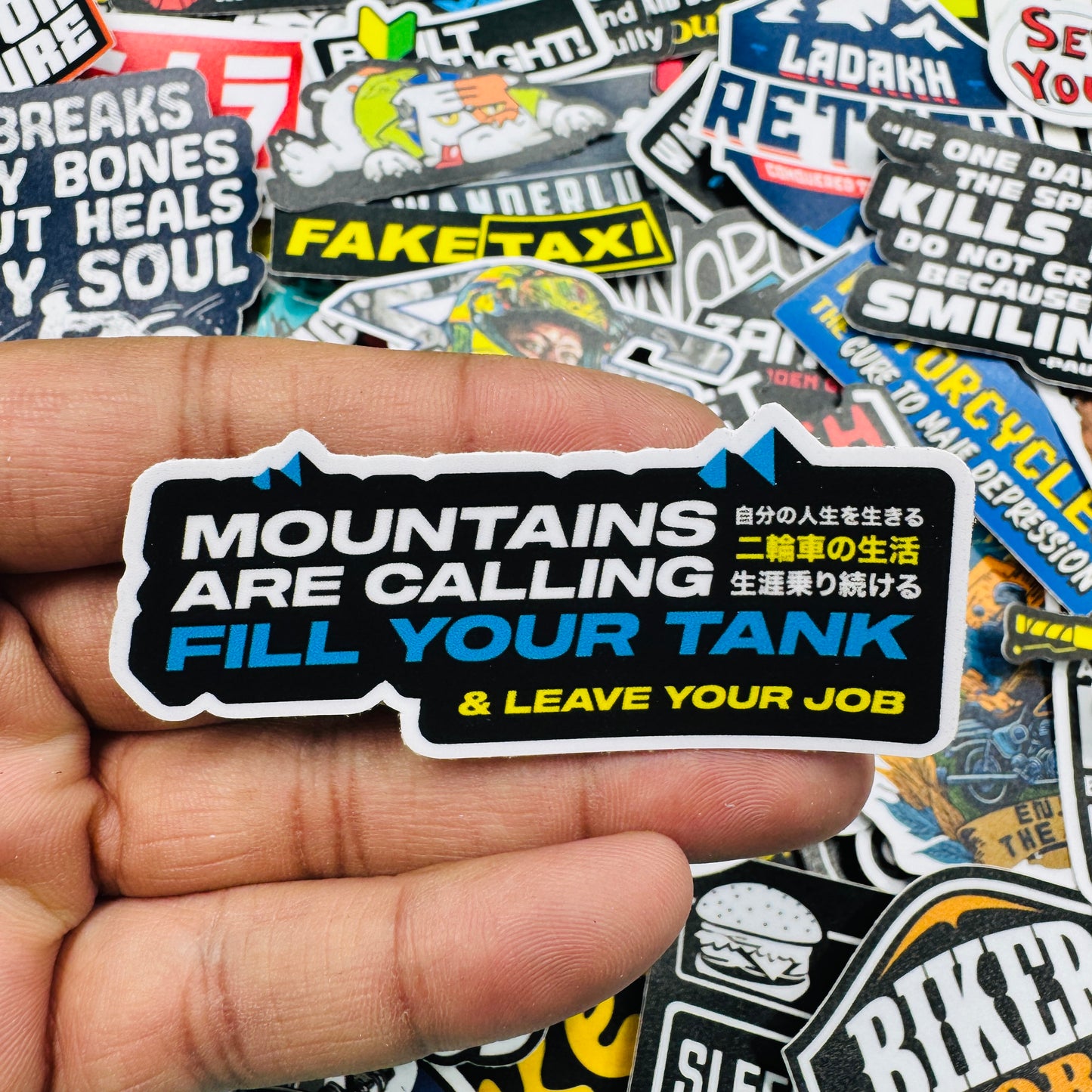 Mountains are calling sticker