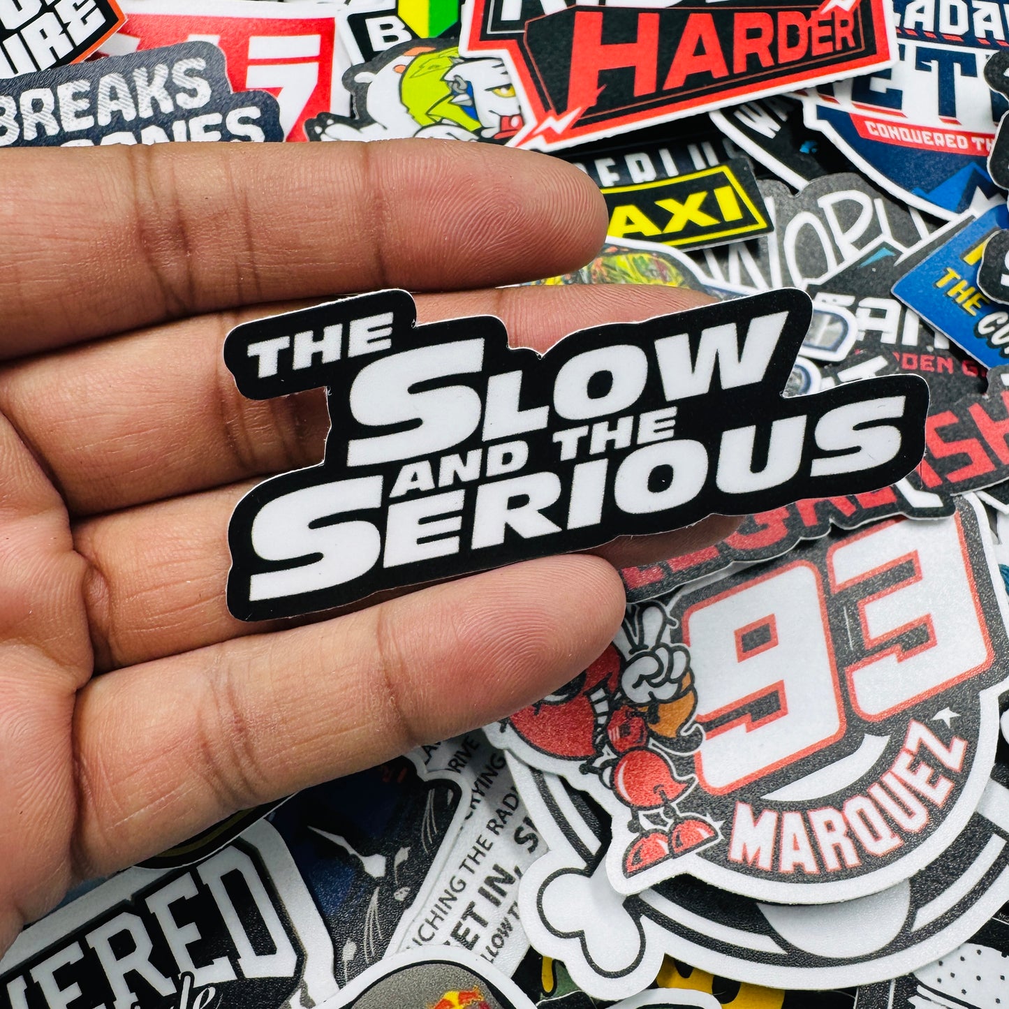 The slow and the serious sticker