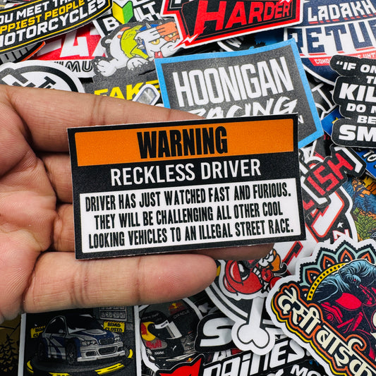 Reckless Driver Sticker