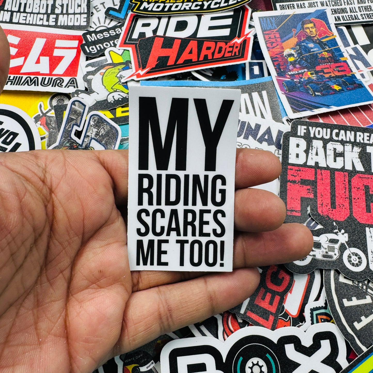 My riding scares me too sticker