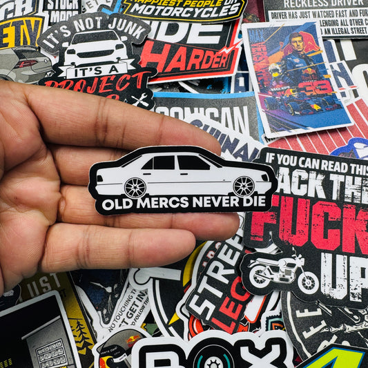 Old mercs never die sticker