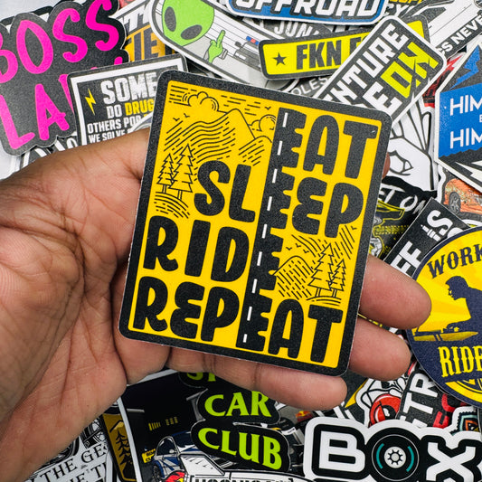 Eat sleep ride repeat sticker