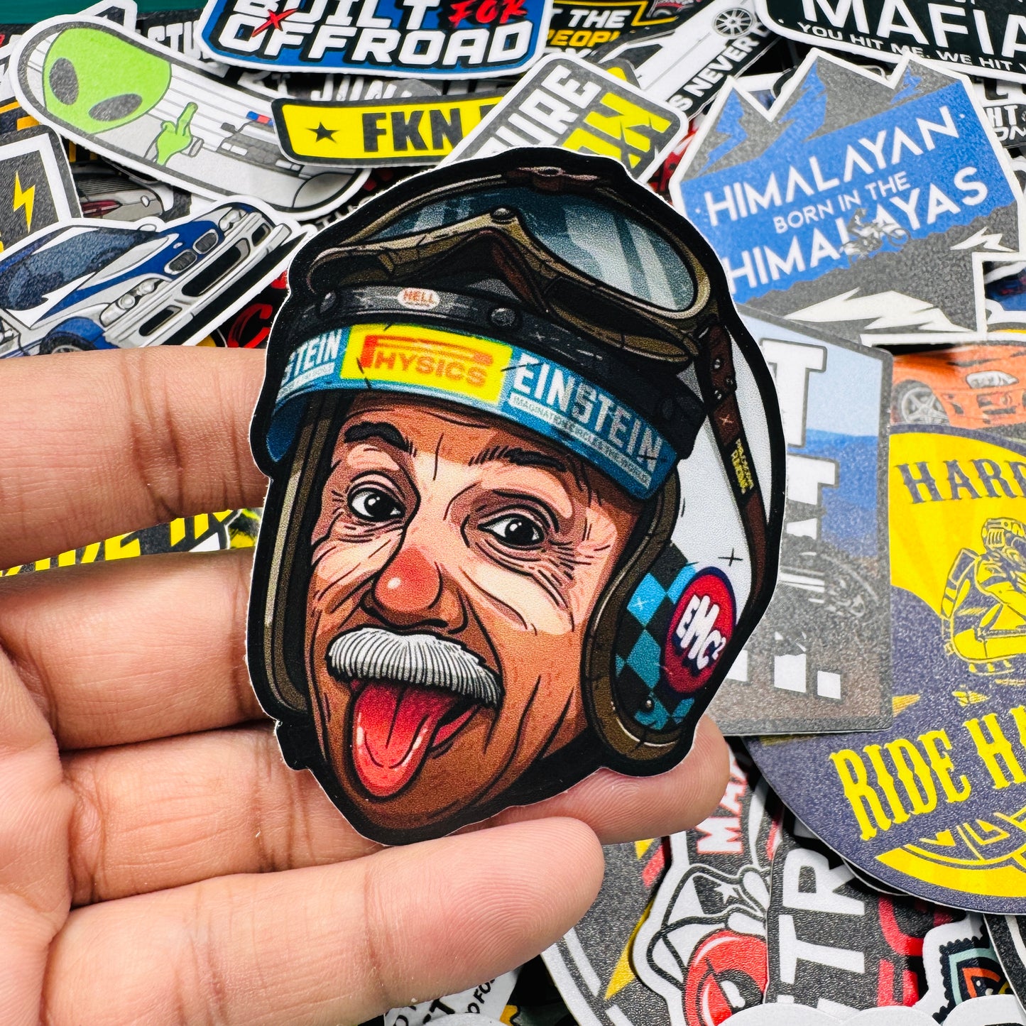 Einstein biker sticker