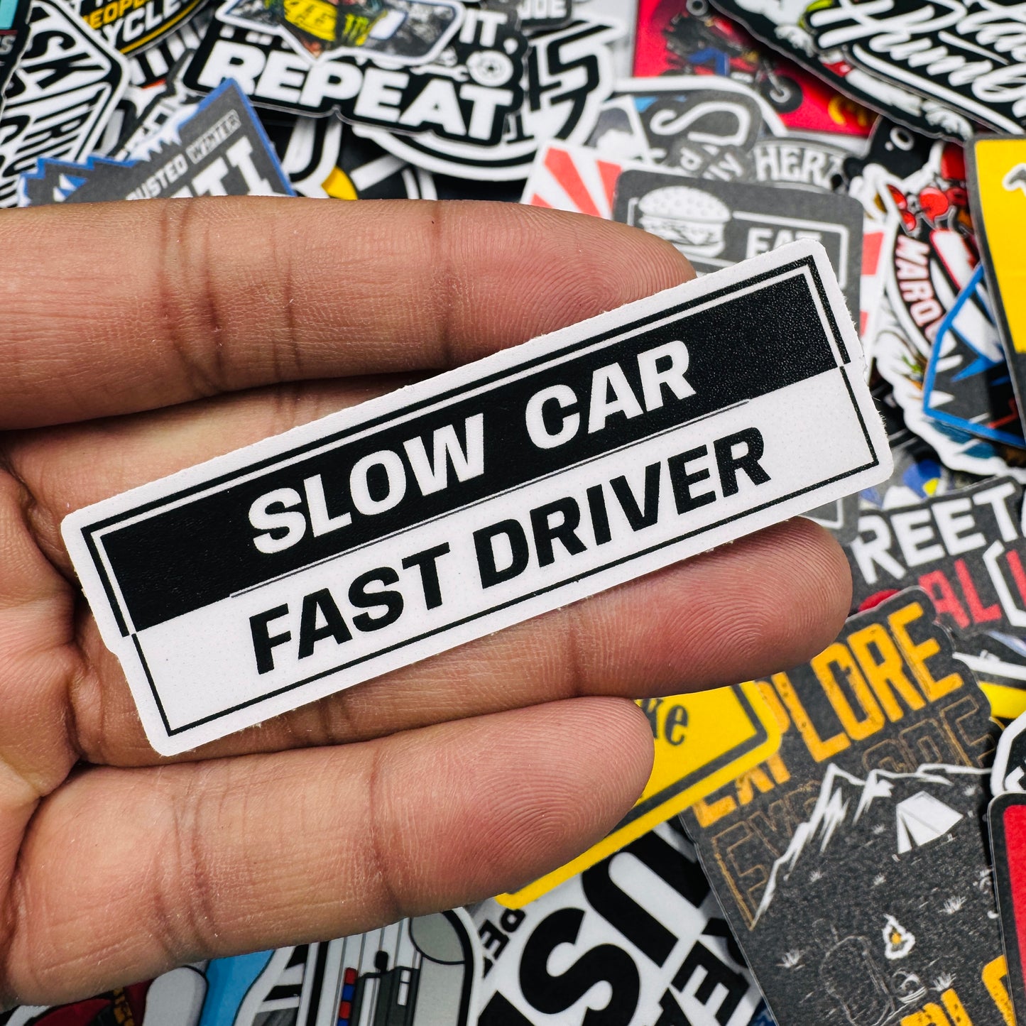 Slow car fast driver sticker