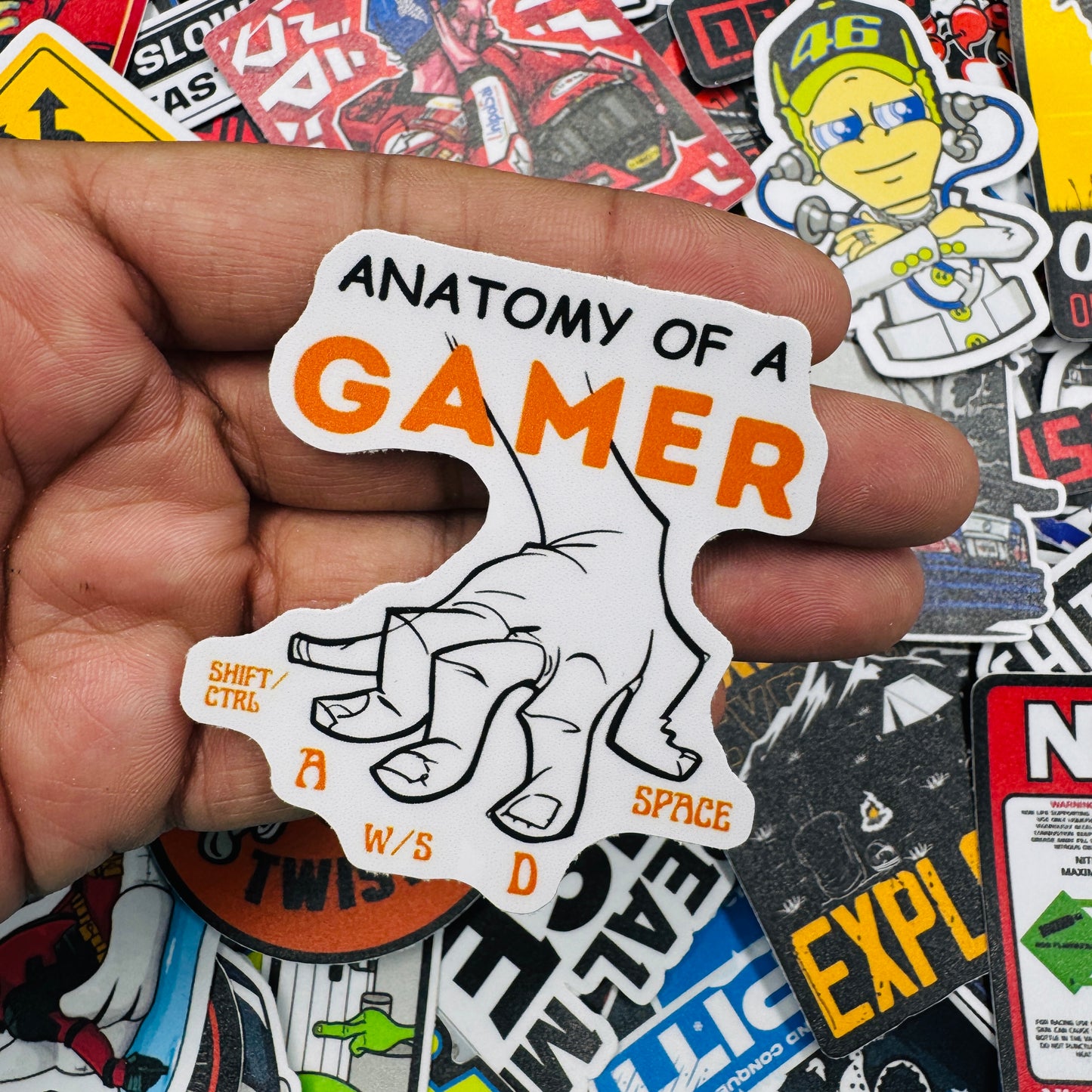 Anatomy of gamer sticker