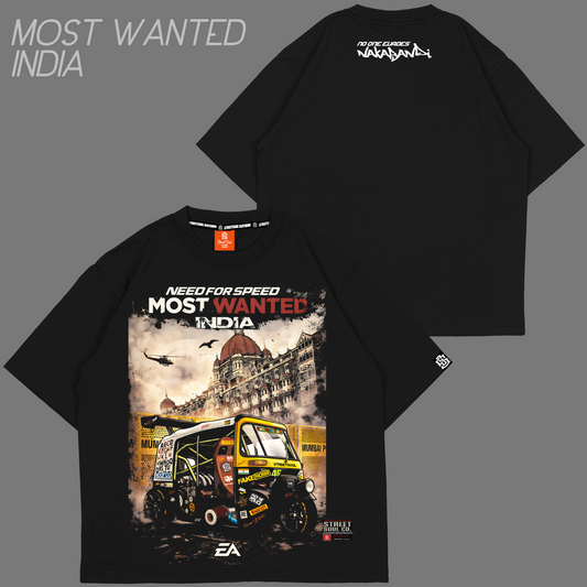 Most wanted India Black Oversized T-shirt