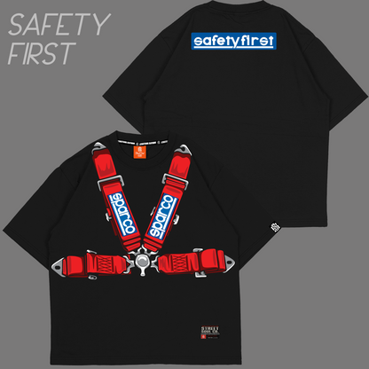 Safety First Black Oversized T-shirt
