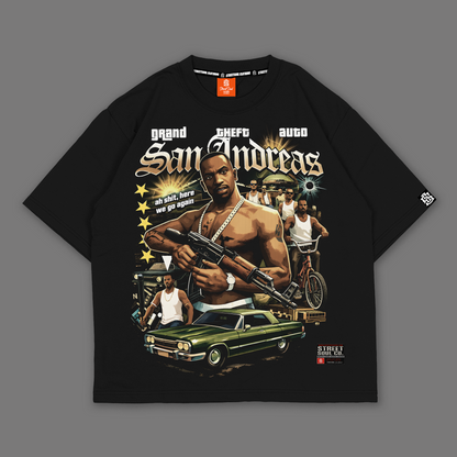 Childhood Gangs*ta Black Oversized T-shirt