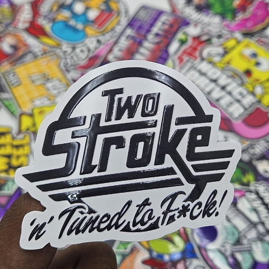Two stroke sticker (Embossed)