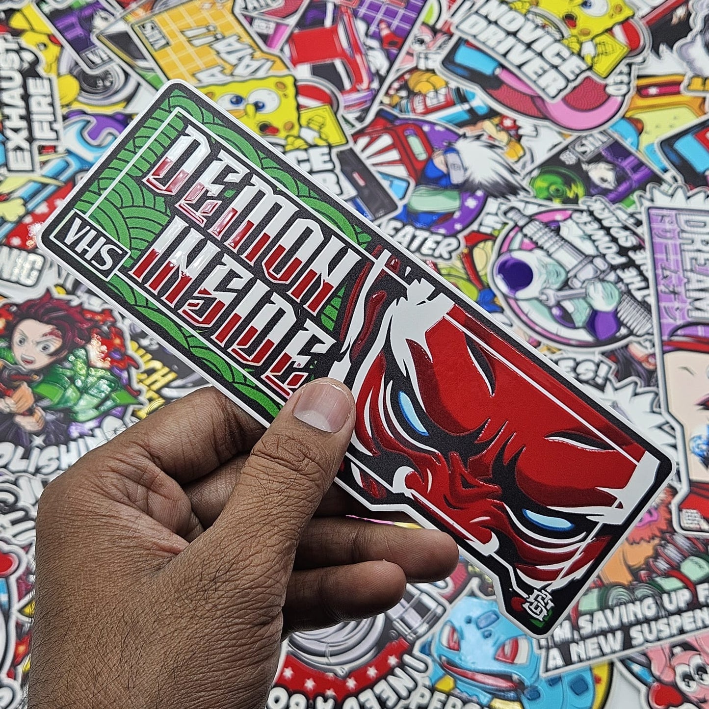 Demon inside car slap sticker