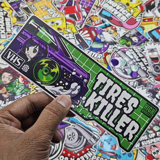 Tire Killer car slap sticker