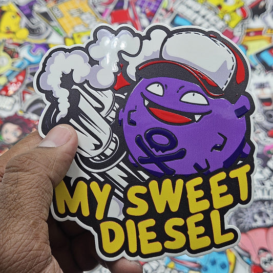 Weezing My sweet diesel car slap sticker