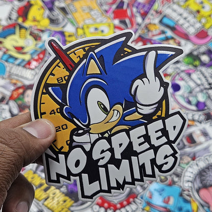 Sonic no speed limit car slap sticker