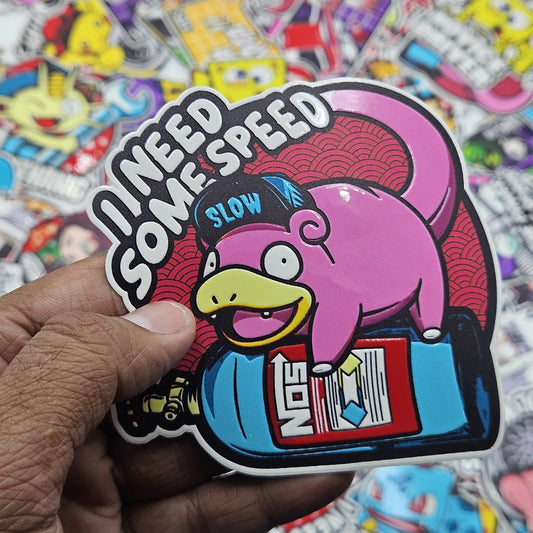 Slowpoke need some speed car slap sticker
