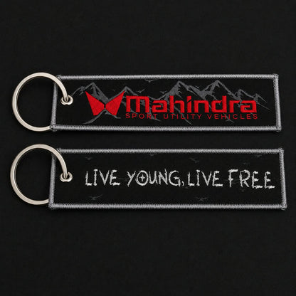 Live young live free woven keychain