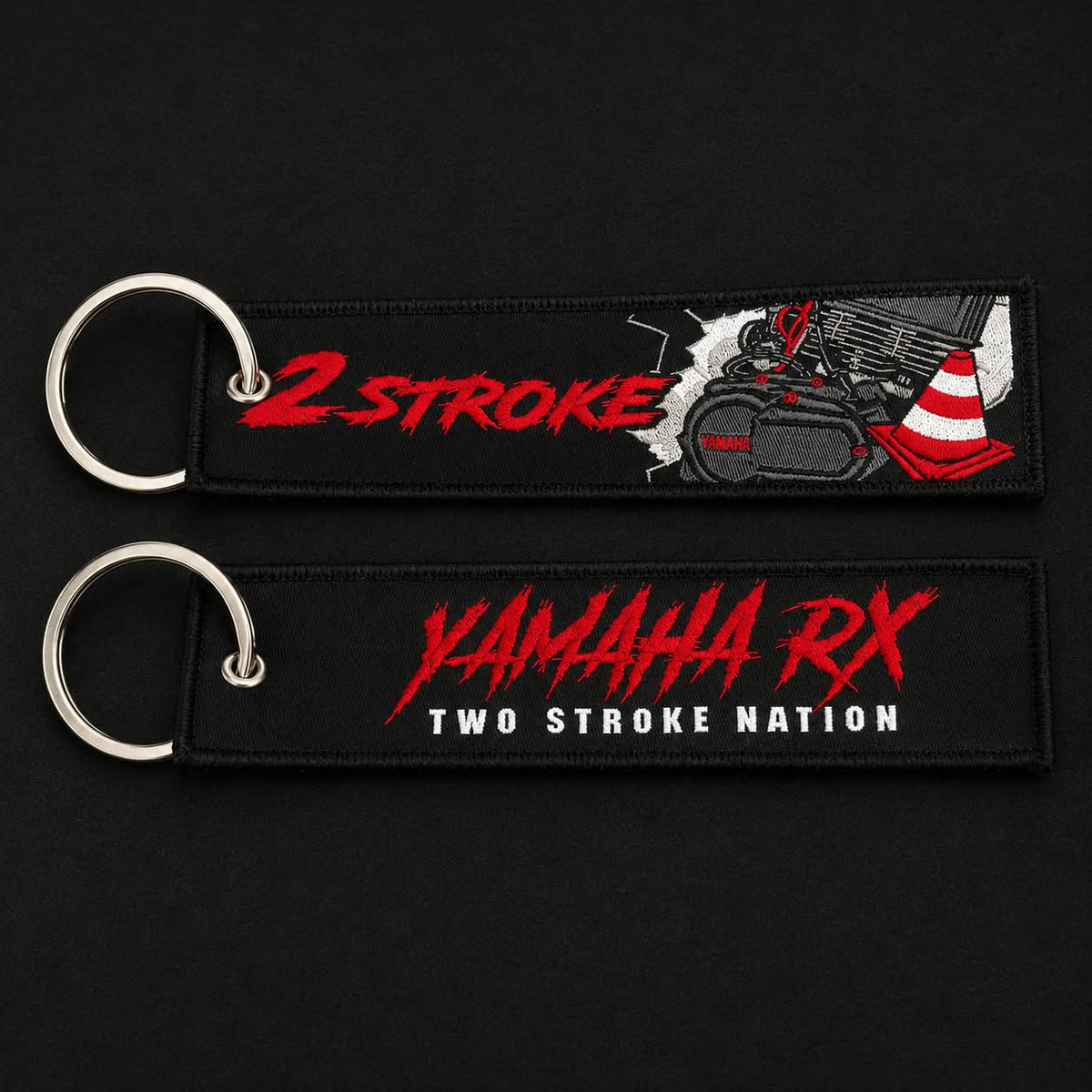 Two stroke rx100 woven keychain