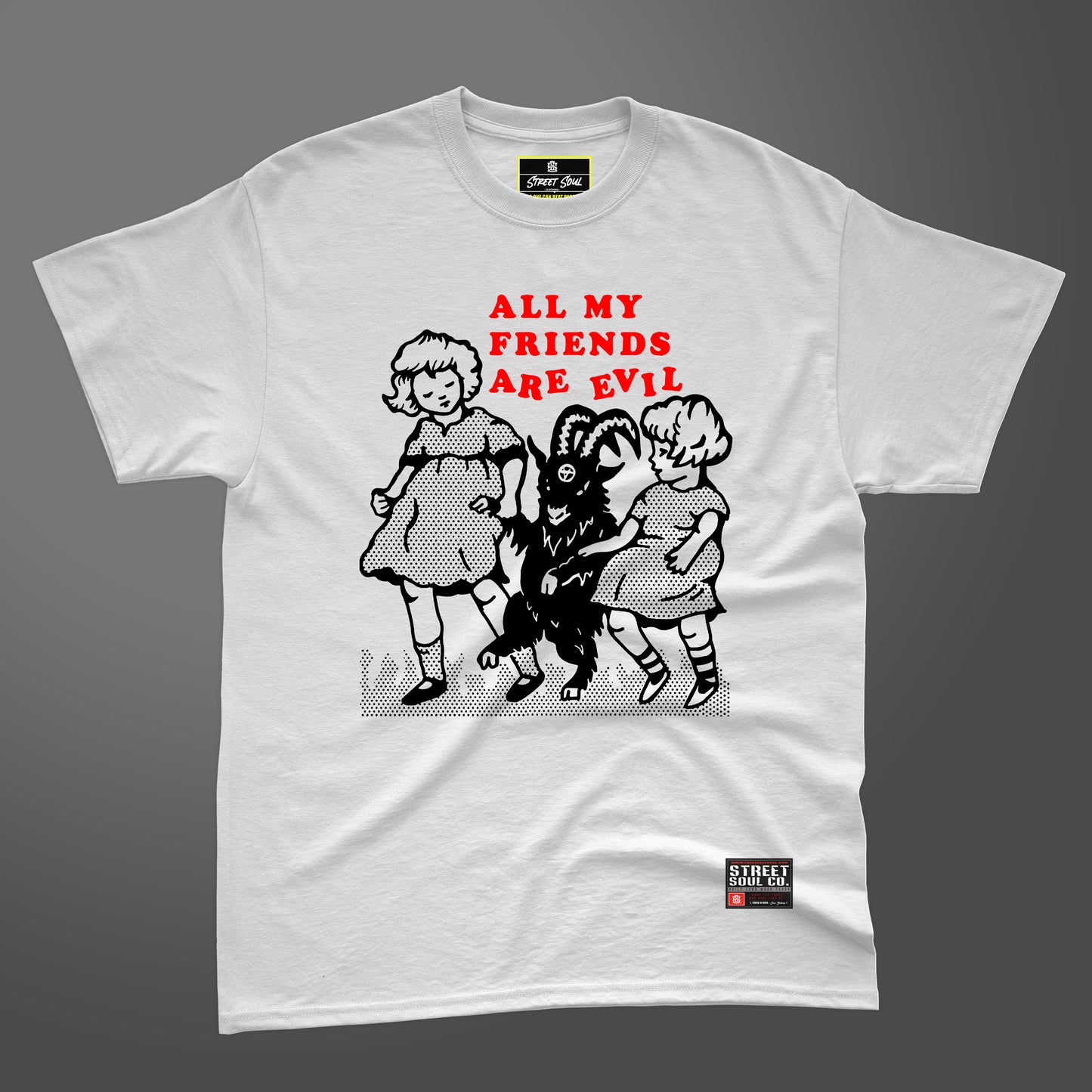 Friends are evil white T-shirt