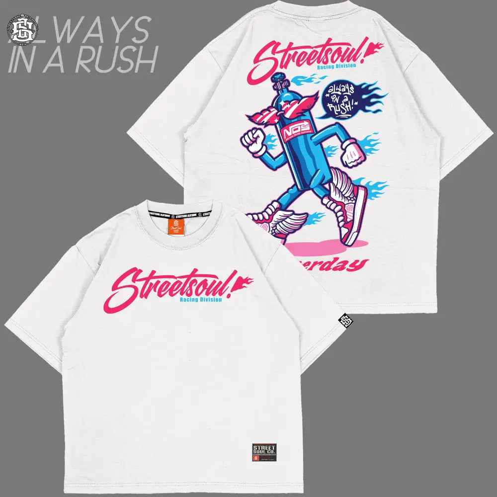 Always in a rush White Oversized T-shirt