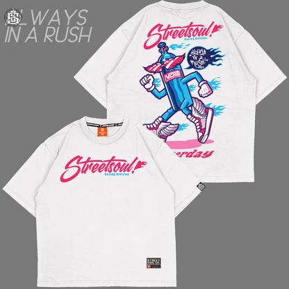 Always in a rush White Oversized T-shirt