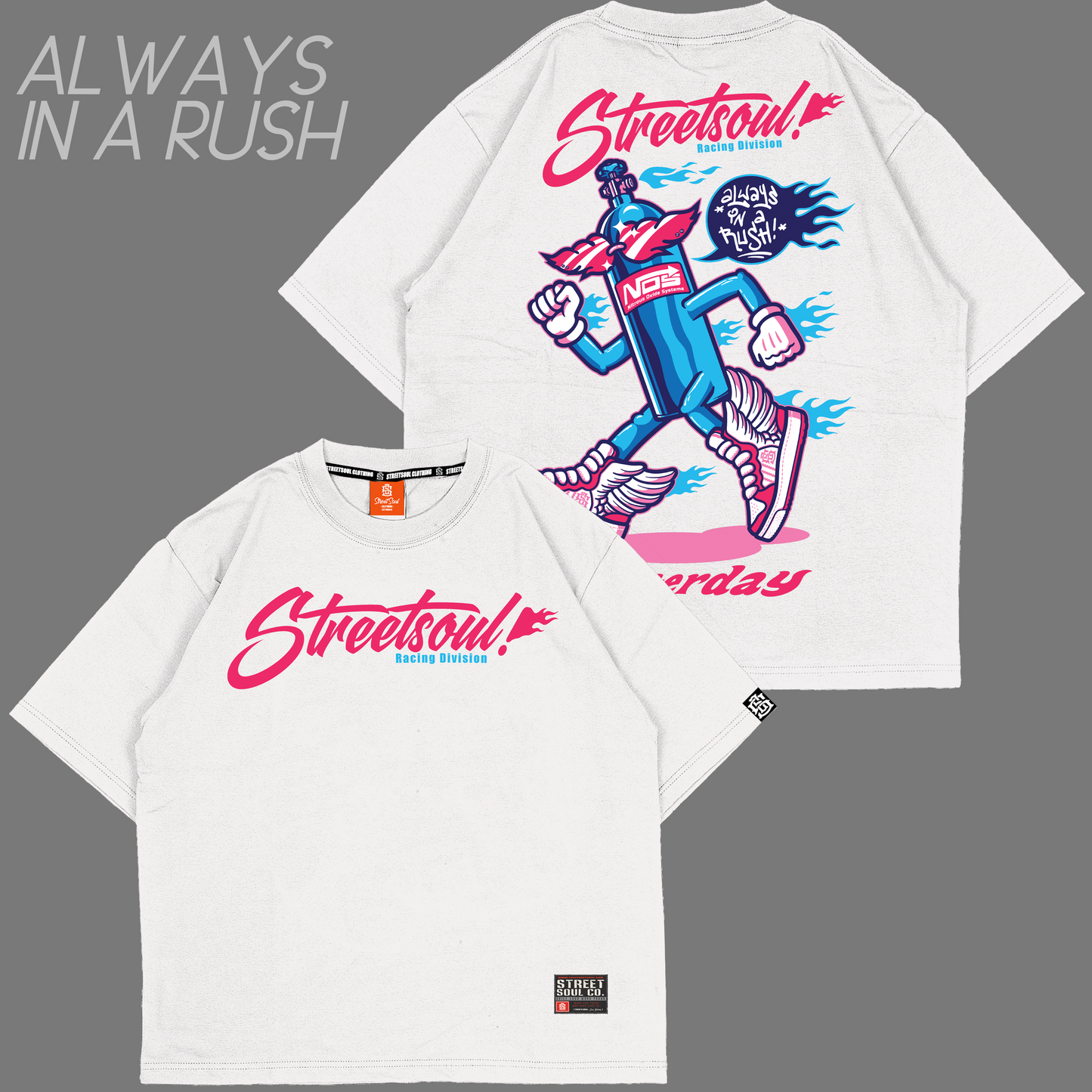 Always in a rush White Oversized T-shirt